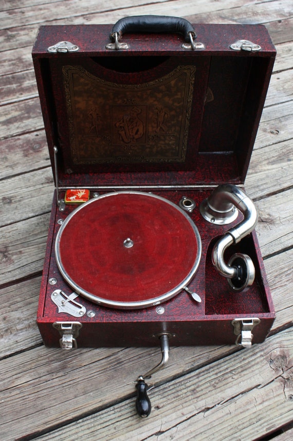 RESERVED Puritone Portable Phonograph Gramophone by phonographs