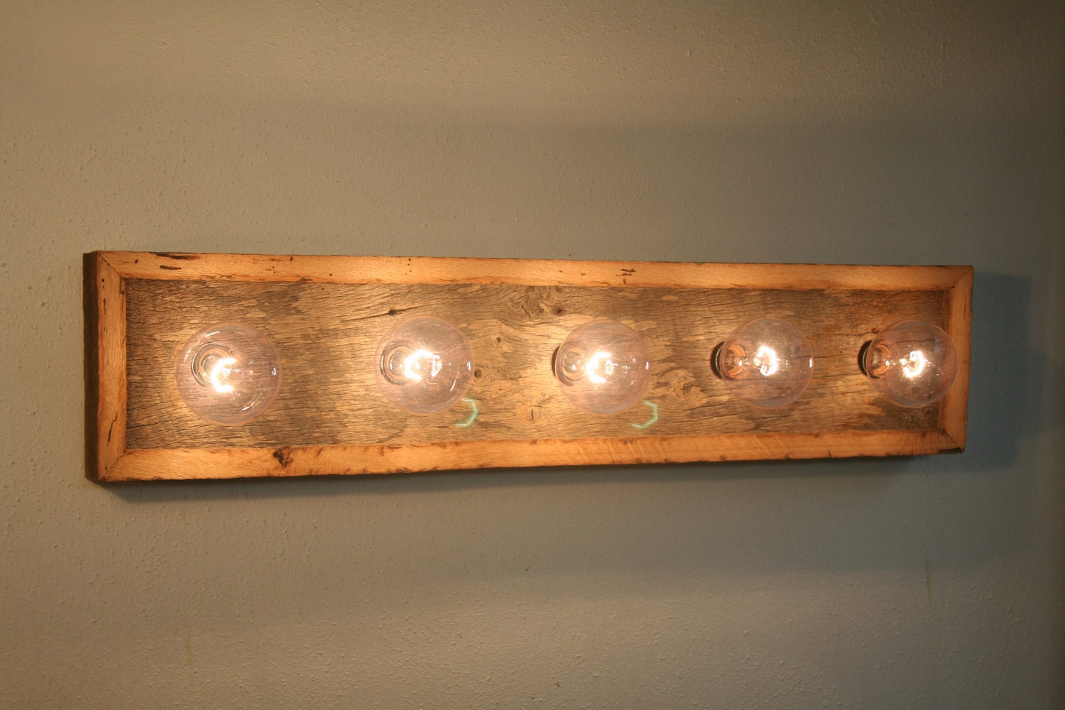 Vanity Light Fixture Reclaimed Oak Barnwood