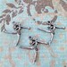 Girl Dancer Charms ---3 pieces-(Antique Pewter Silver Finish)--style 750--Free combined shipping