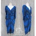 Vintage 80's Blue & Black Tiger Print Party Dress, Small