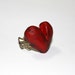 Love Ring, red heart on bronze baroque adjustable base