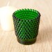 Forest Green Hobnail Glass Votive Candle Holder