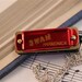 Vintage Style Red and Gold Mini 8 Tone Harmonica Necklace (RDC283)