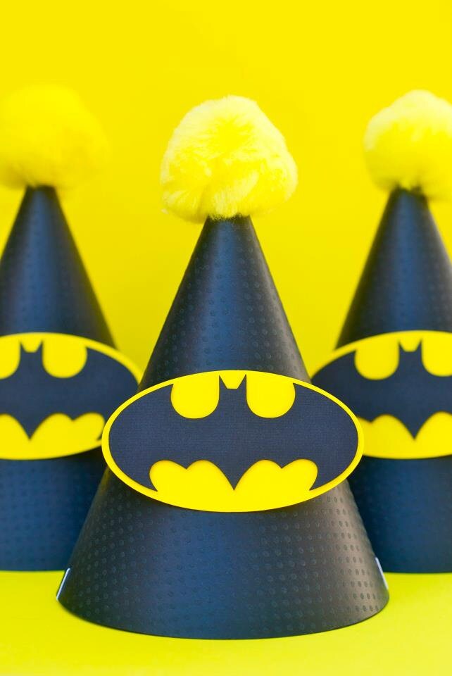 Batman Inspired Party Hat Personalized by prettypaperparty