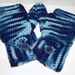 Convertible Fingerless Mittens Shades of Blue Crochet Ombre