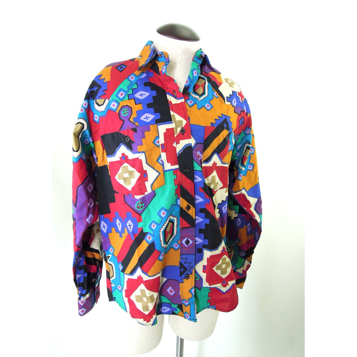 Mens Southwestern Print Button up Shirt Mens by UptownHandyRanch