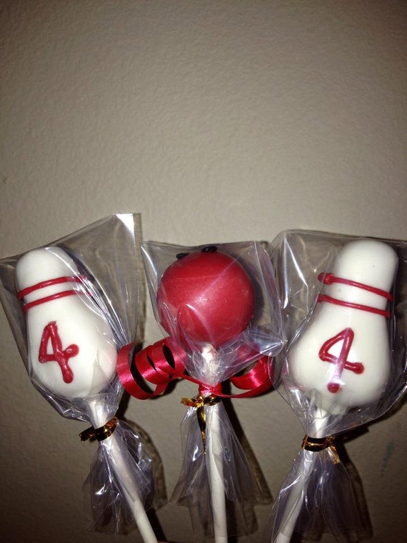 bowling party cake pops by exactlysweet on Etsy
