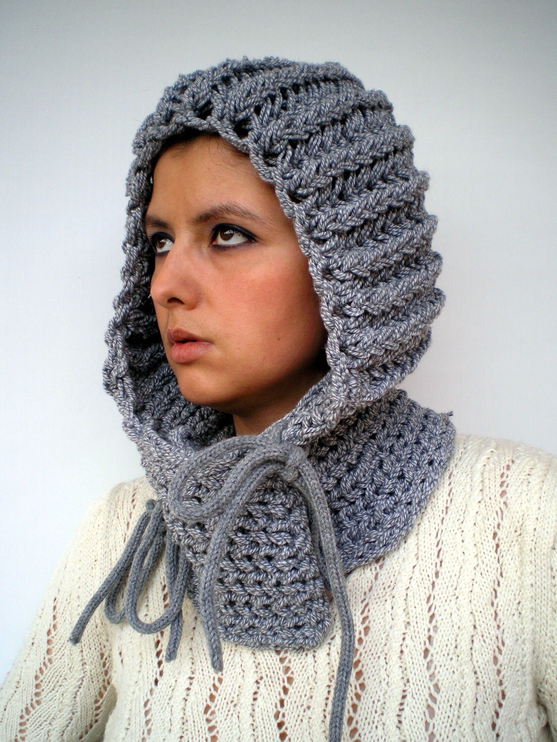 Knight Knit Hood Super soft Virgin wool Unisex Hood by GiuliaKnit