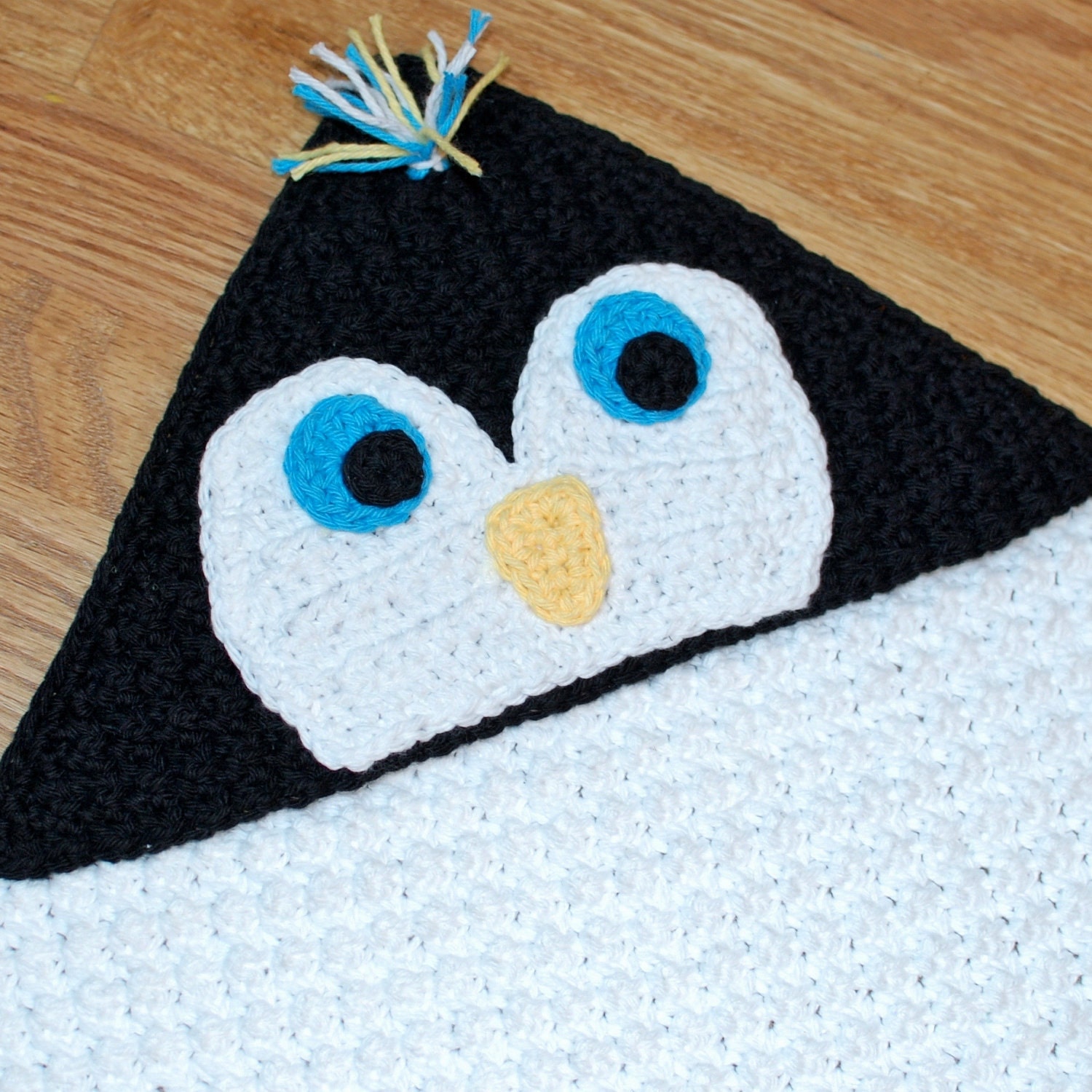 Crochet Pattern Penguin Hooded Baby Towel also makes a
