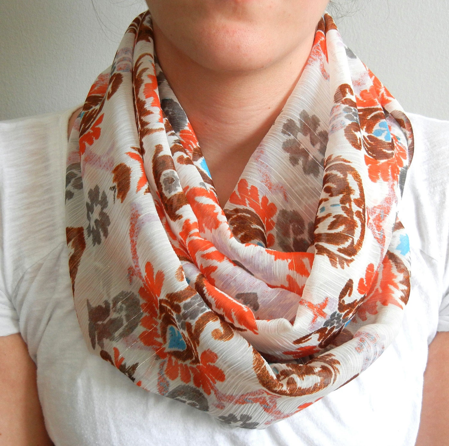 orange moroccan print infinity scarf by onestitchaway on etsy orange moroccan print infinity scarf by onestitchaway on etsy