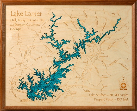 Lake Lanier 16x20 3D Wall Art by LakeArtCollection on Etsy