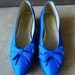 80's LOW HEEL PUMP - Royal Blue, Large Bow, Excellent Condition, Size 8, 1 inch heel