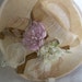 Vintage BIG and elegant summer straw hat with goregous flowers and ribbons