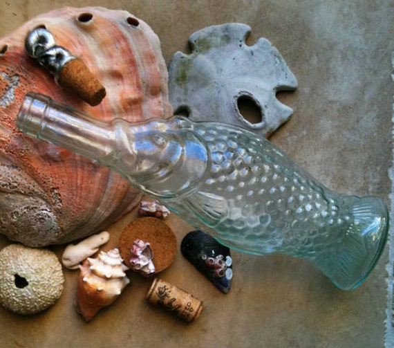 Vintage Fish Bitters Bottle with Cork Stopper Wine Bottle