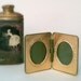 Vintage Vacation Travel Frame Green Vinyl/Leather Gold frame