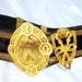 RARE Odd Fellows IOOF Antique Sword Belt Leather with Gilded Brass Buckle & Hangers