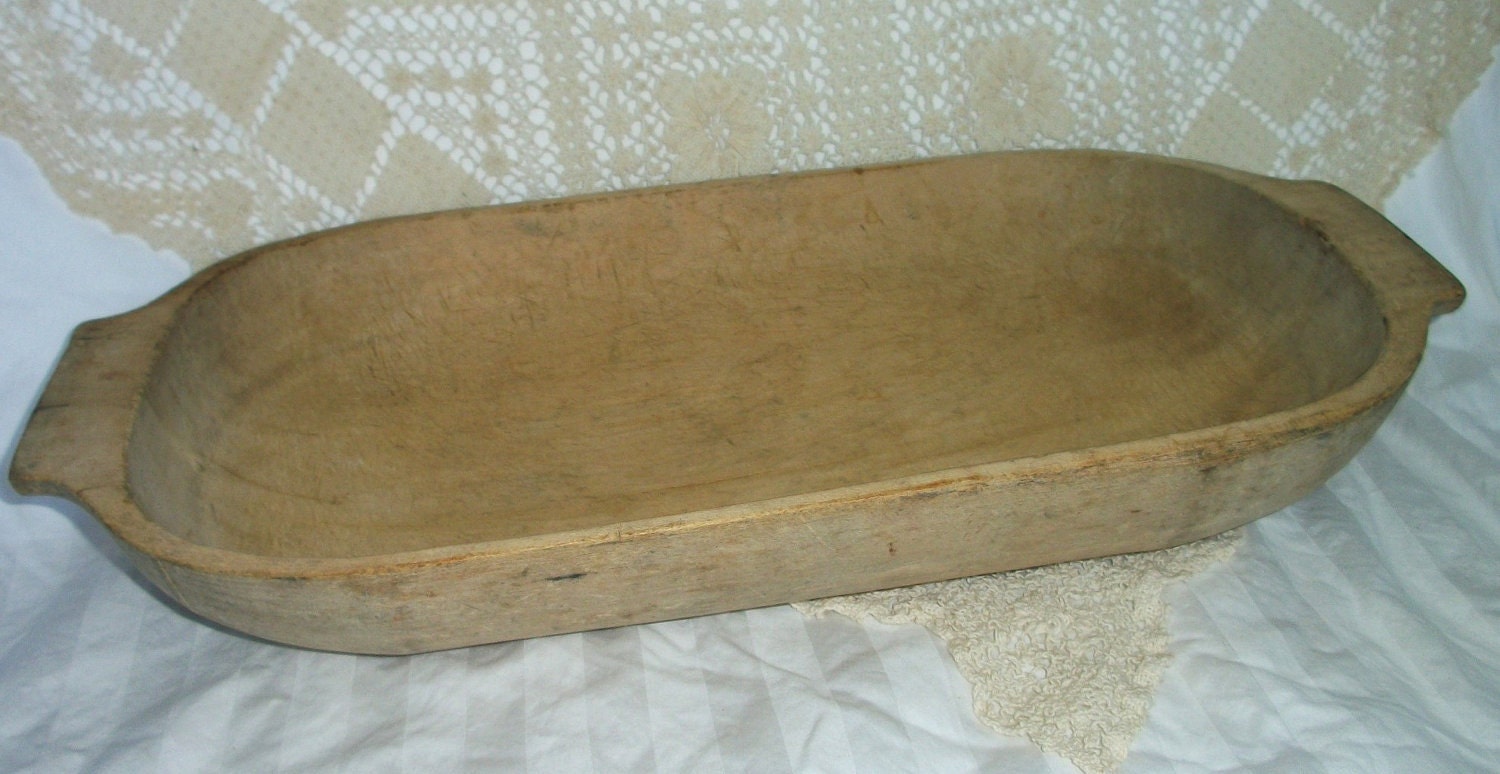 Vintage Wood TRENCHER Dough Bowl Primitive Wooden Original