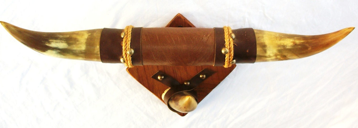 VINTAGE BULL HORNS Coat Rack Bull Horn Coat Rack