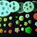 silicone molds kit (5) cabochon flowers 22-cavities assortment flowers(8-42mm)