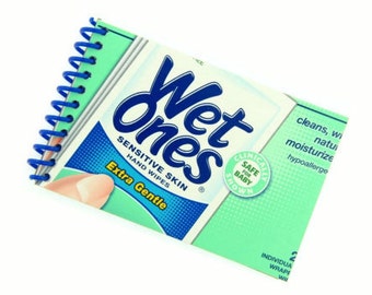 WET ONES hand wipes recycled spiral bound journal notebook