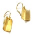 18K Yellow Gold Earrings Small Rectangle Earring Drops,