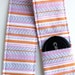 DSLR Camera Strap Cover - Padding and Lens Cap Pocket - Chevron Pink Orange Grey Stripe