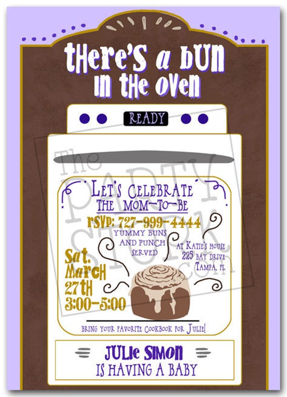 Bun In The Oven Baby Shower Invitations 2