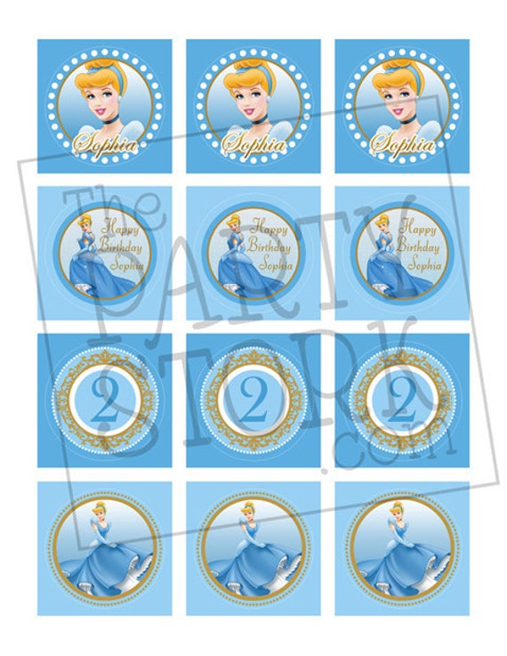 Cinderella Cupcake Toppers Printable Birthday by thepartystork