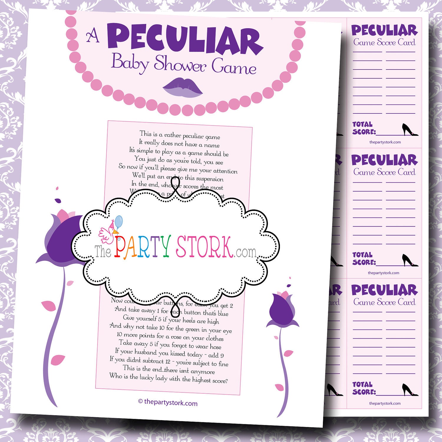 Unique Printable Peculiar Baby Shower Game: Many Games