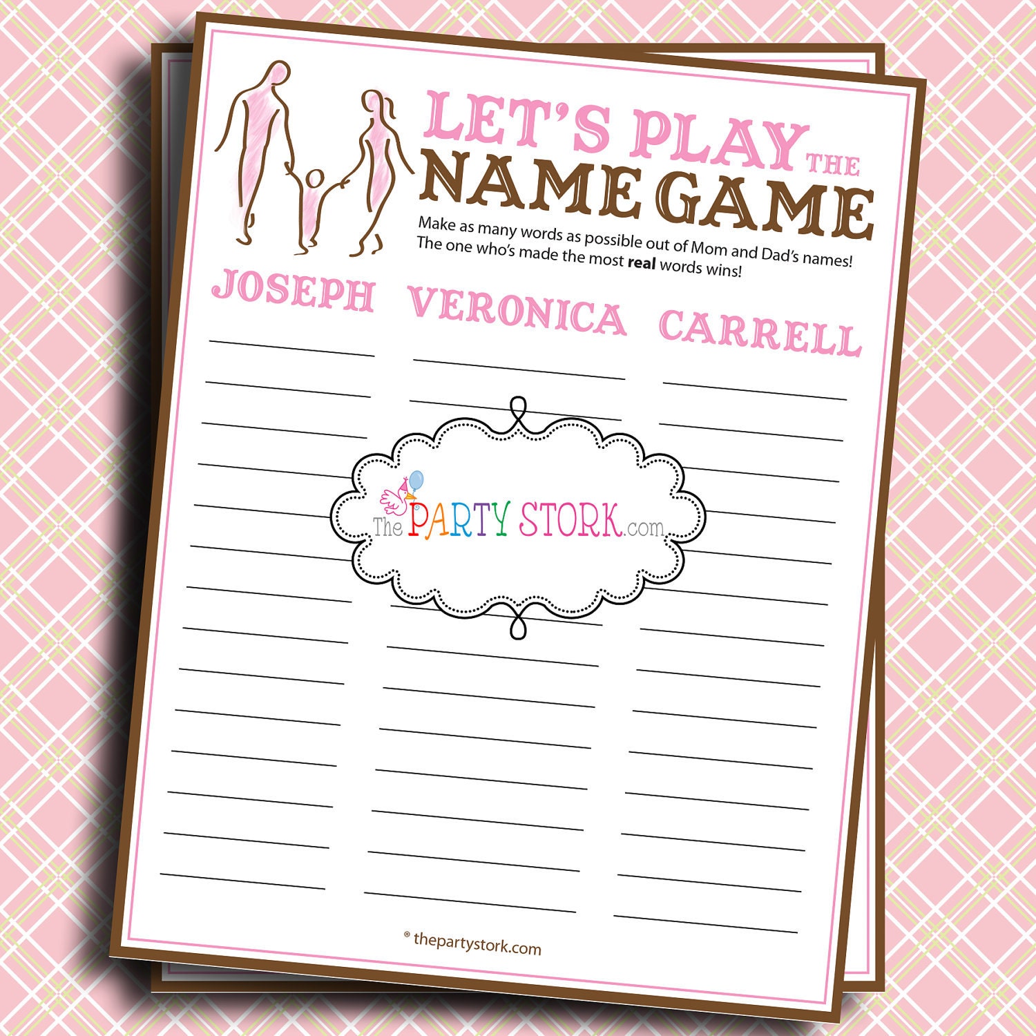 Baby Shower Games Lets Play the Name Game Name the