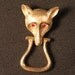 Vintage Brooch, Gold Tone Fox's Head and Dangler Stirrup
