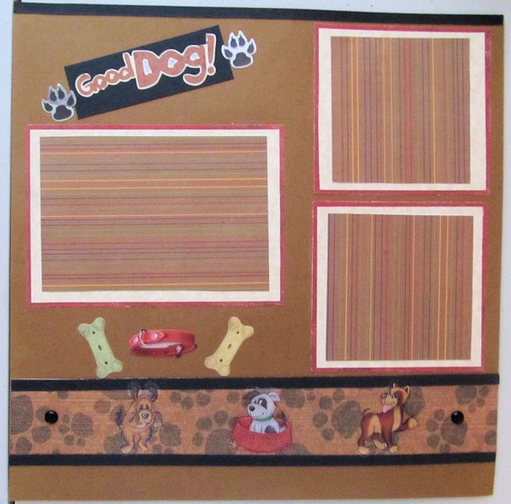 Items similar to Dog Premade Scrapbook Page Good Dog on Etsy