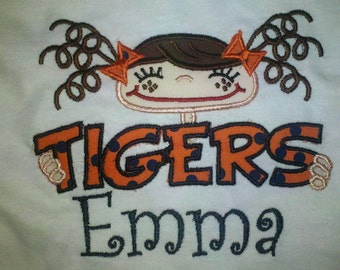 Tigers Applique, Girls, Boys, Tigers, Auburn, Clemson, LSU, Applque/Embroidery Shirt, Sports, Tiger Mascot, Mascot,