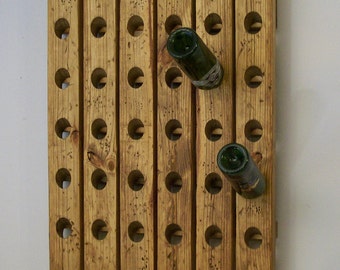 Rustic Wine Rack Antique Riddling Style Distressed Wood Winerack