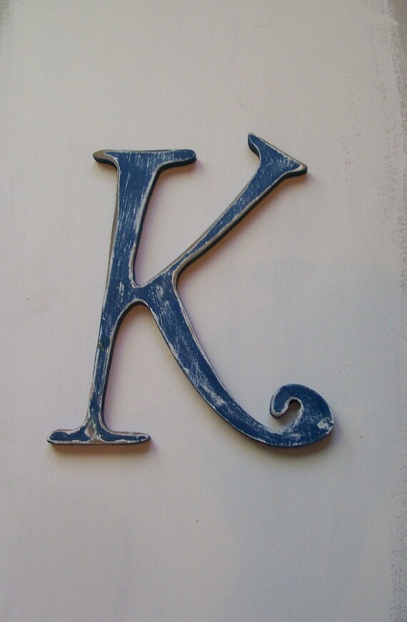 Items similar to Distressed Wooden Letter K Wall Hanging 30" ANY Letter