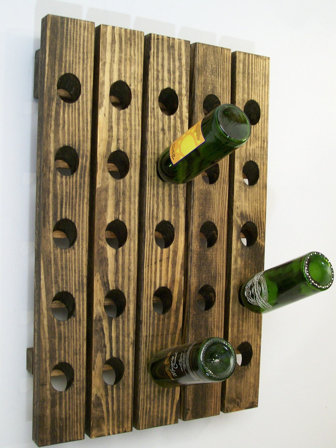 Riddling Wine Rack Handcrafted Wood Wall Hanging