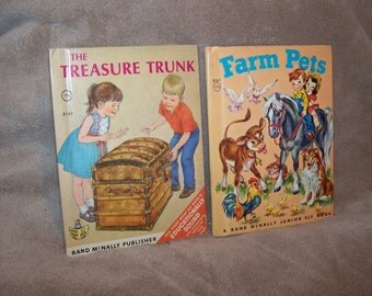 Vintage Junior Elf Books Farm Pets Book Treasure Trunk Book Childrens Books