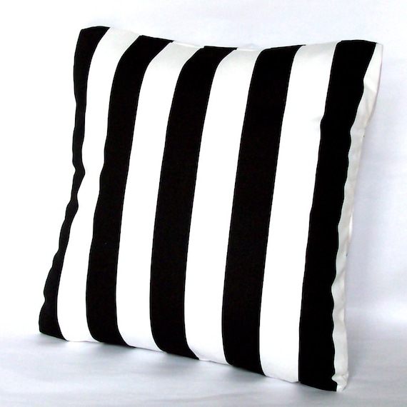Items similar to Black and White Pillow Cover Striped 18x18 or 20x20