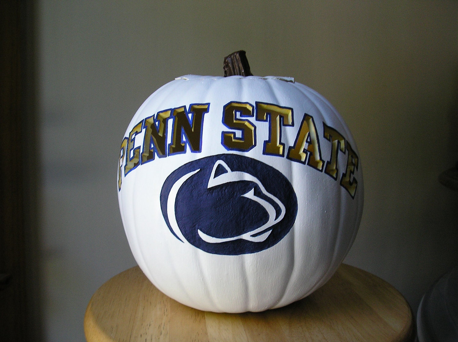 Carved White Penn State Pumpkin