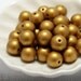 Gold Czech Glass Beads 10mm (12) Pressed Round Opaque Frosted Matte LAST
