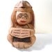 Vintage Coconut Monkey Folkart