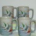 Vintage 70's Otagiri Japan Nautical Sailboat Coffee Cup Mug Set of 4