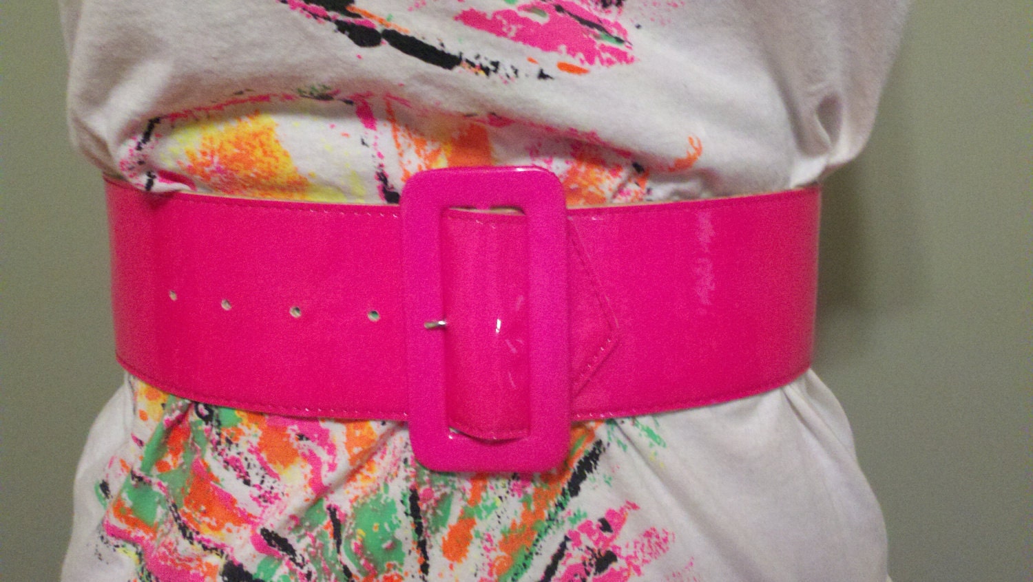 80's Neon Pink Wide Belt