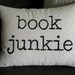 Book Junkie decorative pillow 12x16 with insert