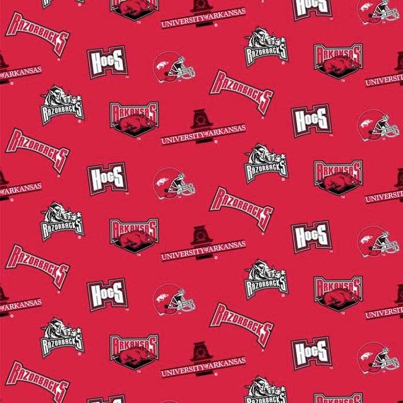 University of Arkansas Razorbacks Red Cotton Fabric