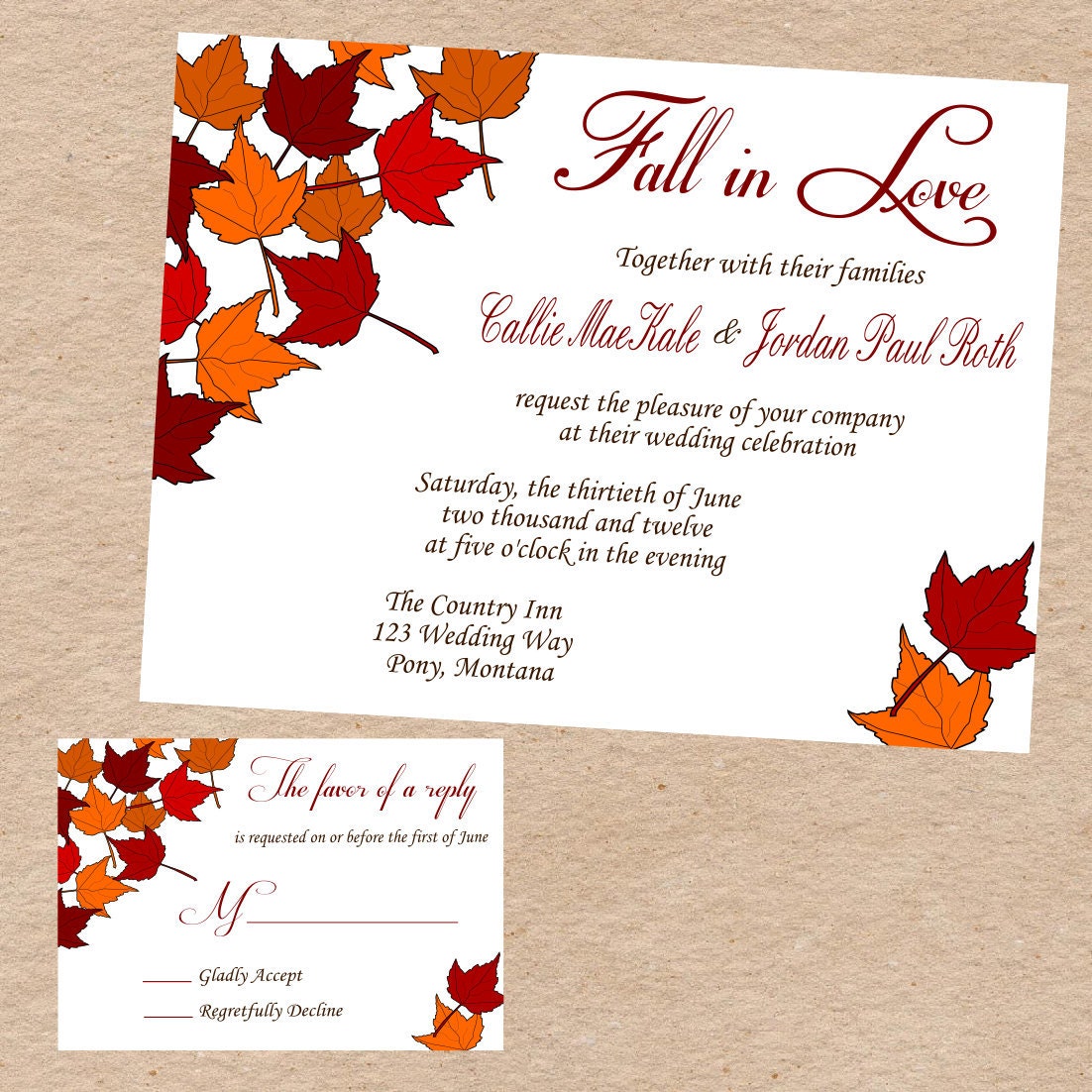 Autumn wedding invitation quotes