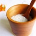 Wood Salt Cellar with spoon - reclaimed wood mahogany with ash base and hand carved spoon
