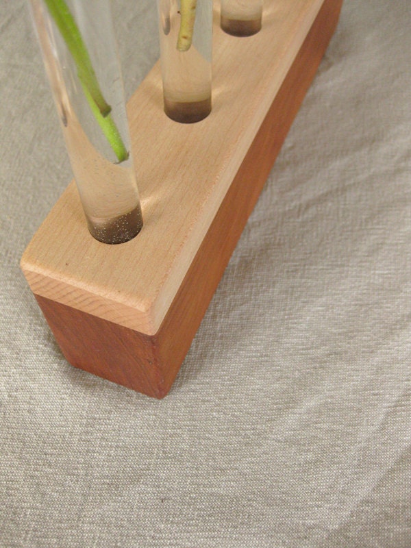 Bud Vase five mini bud vase holder in salvaged reclaimed