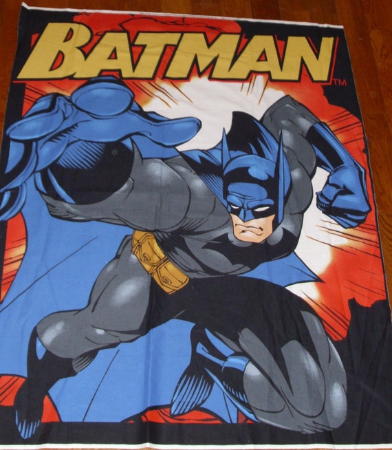 Batman Super Hero Wall Hanging Fabric Quilt Panel 34 x
