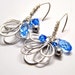 Blue Crystal Earrings. Silver Swarovski Crystal Dangle Earrings.